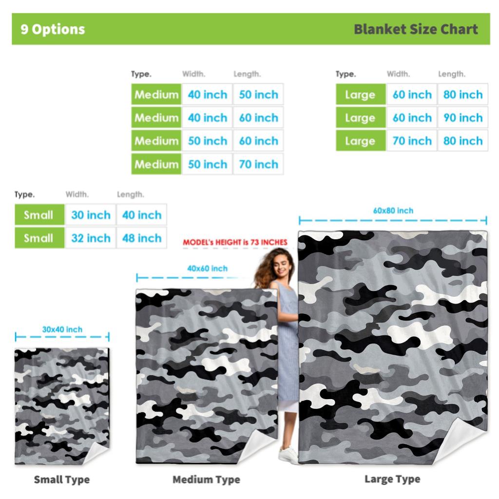 Gray Camouflage Blanket Military Style Pattern Soft Fleece Throw Cozy Home Decor Gift For Men Outdoor Enthusiasts And Soldiers