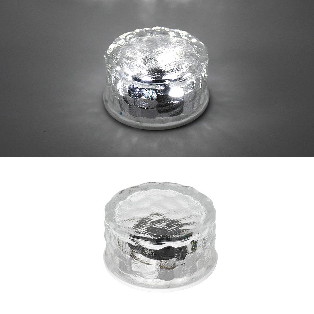 Solar Power Solar Ice Brick Light Round Deck Lights Outdoor Buried Light  Lawn Garden Decor
