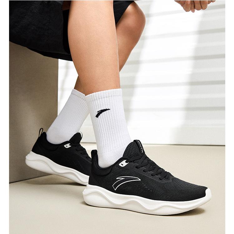 Anta Comfortable Casual Durable Breathable Low-Top Training Shoes Men Sneakers Black White 912427706-2