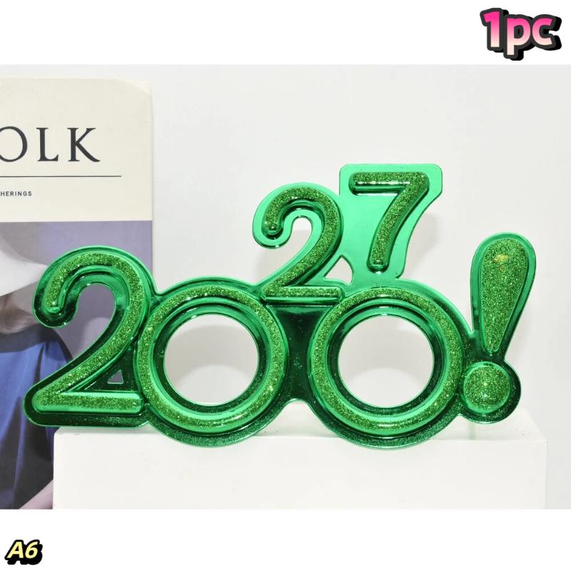 2027 Number Eyeglasses Happy New Year Glasses Diamond Glitter Sunglasses Cosplay Prop Xmas Party Decoration Funny Glasses