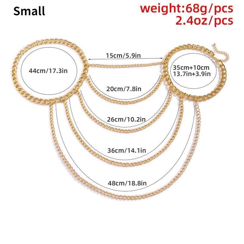 Punk Creative Statement Alumínio Corrente Sexy Body Roupas Moda Gótico Geométrico Borla Corpo Jóias Mulheres Lariat Presentes