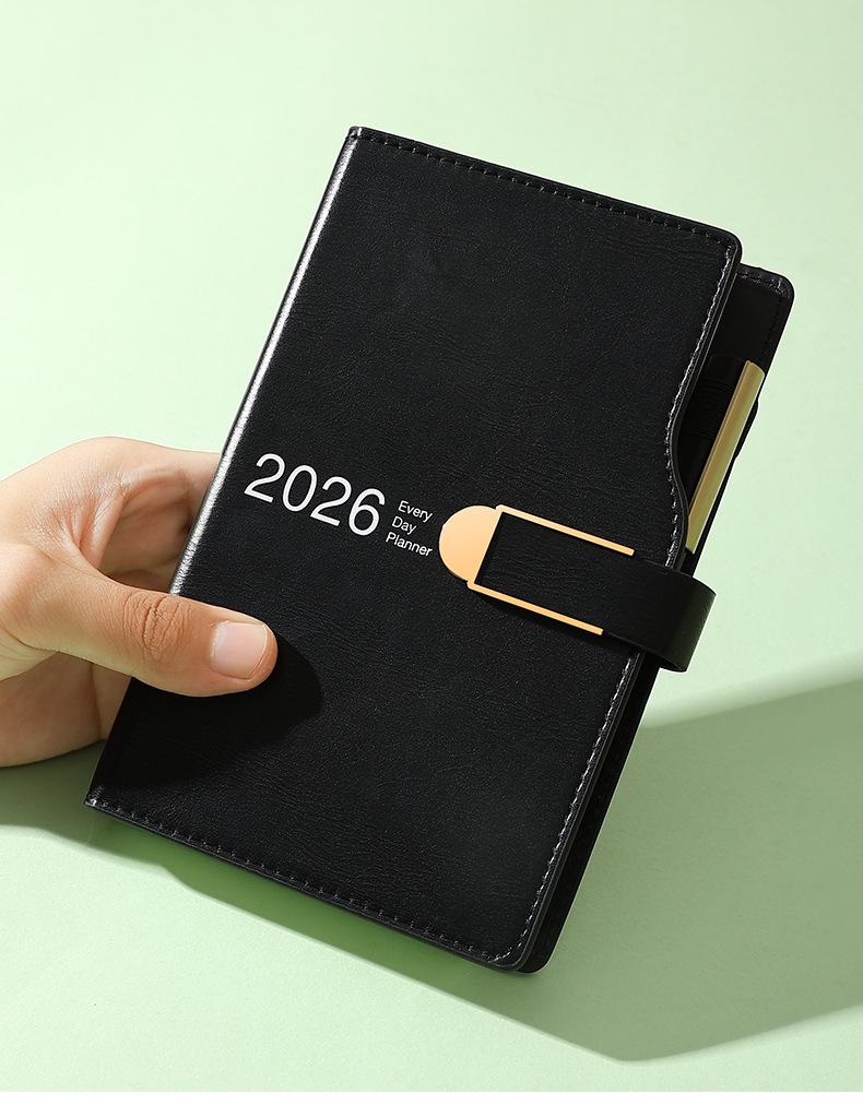 2026 A5 Daily Planner & Schedule Book with Custom Logo Hot Stamping - A6 Bullet Journal Notebook with One-Page-Per-Day Format