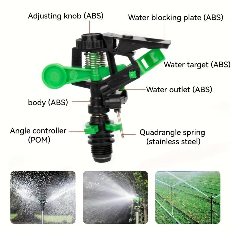 1pc 4-Point Plastic Adjustable Rocker Arm Sprinkler Head 360-Degree Automatic Rotating Sprinkler For Garden Lawn Irrigation