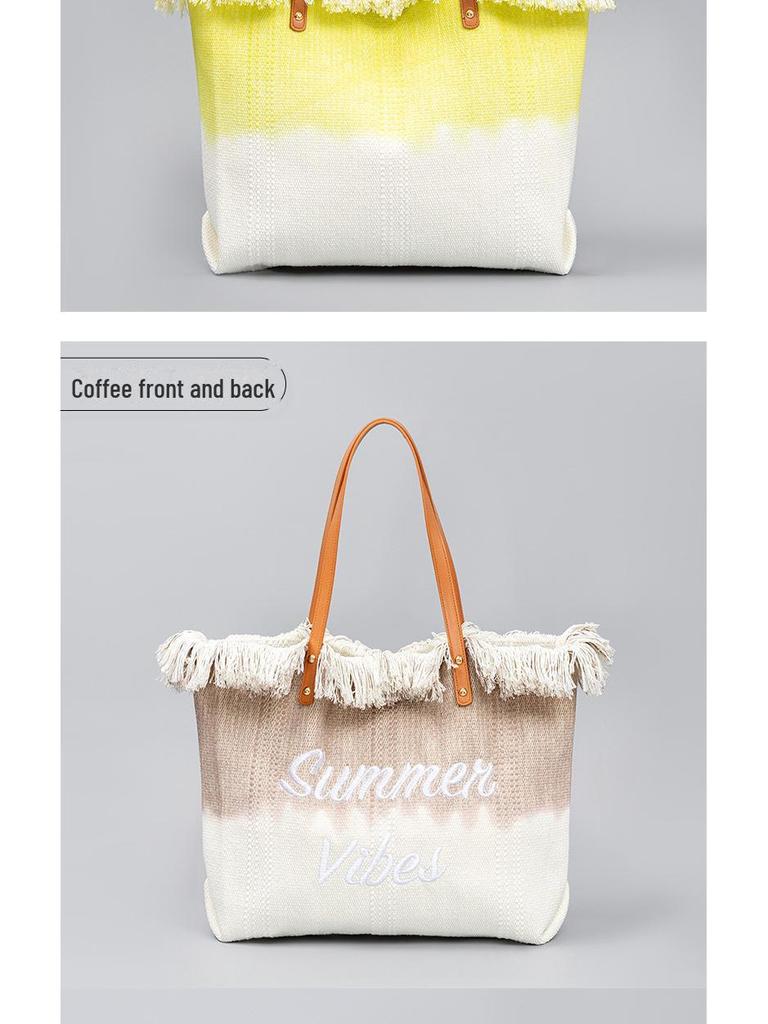 New Embroidered Canvas Shoulder Bag for Beach and Vacation