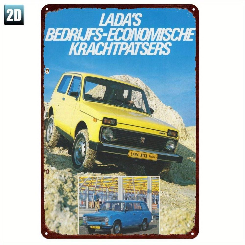 Lada Retro Metal Tin Sign Garage Wall Decor Vintage Car