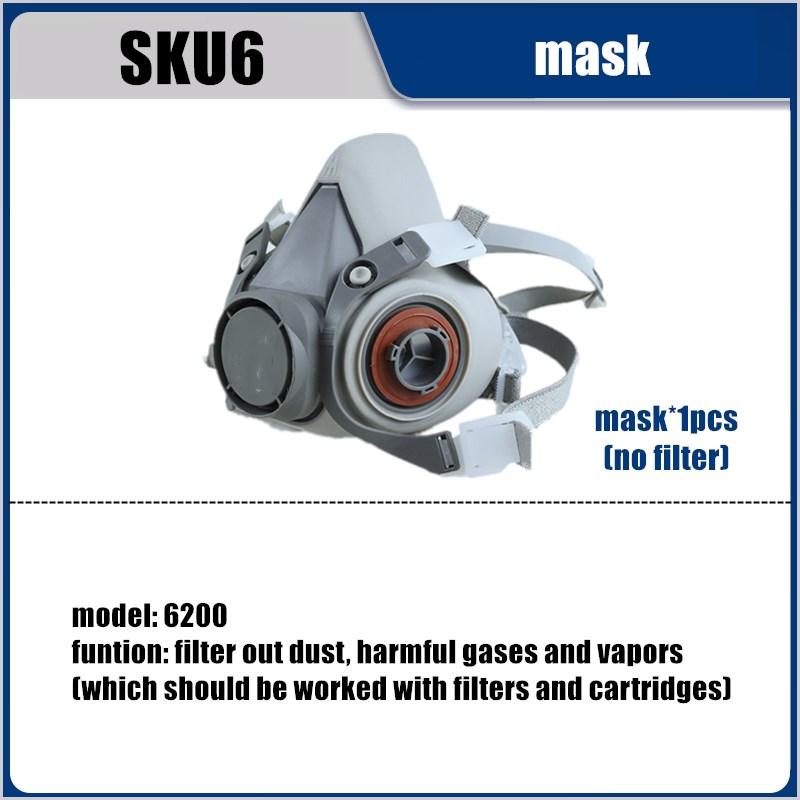 7 IN 1 Mask Painting Spray Respirator Sets 95% Dust Particle Filtration Organic Acid Ammonia Chemicals Proof Resin Work Safe