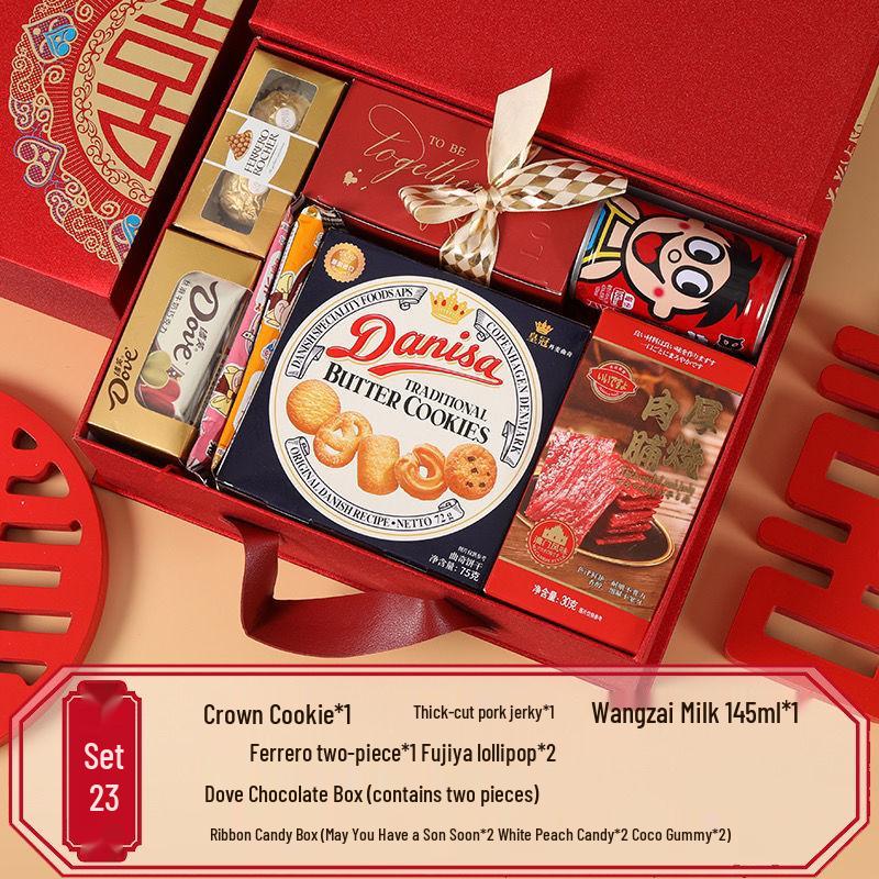 Luxury Chinese Wedding Candy Gift Box with Sugar Candies, Bridesmaid Favors, Return Gifts, and Thank You Tokens