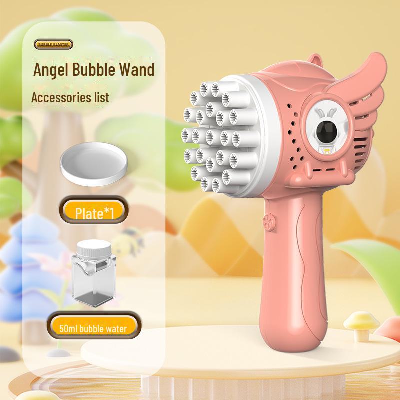 Popular Handheld Luminous Gatling Bubble Gun: Fully Automatic Bubble-Blowing Toy for Kids