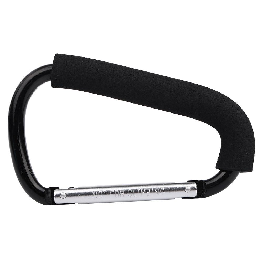 Schwarzer Kinderwagen Haken Clip Kinderwagen Karabiner Windeltasche 16 x 10 cm