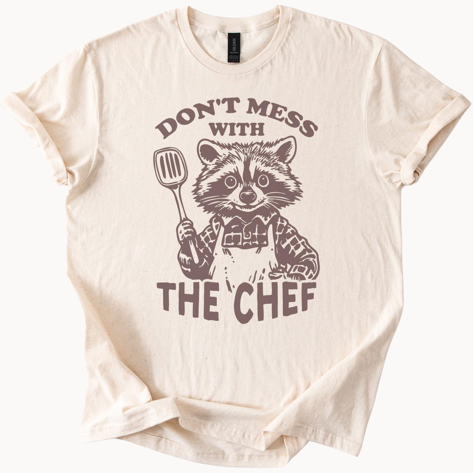 Funny Raccoon Chef Shirt Dont Mess With The Chef Cooking Animal Graphic Tee Cute Kitchen Spatula Gift for Food Lovers Cooks Bakers 120