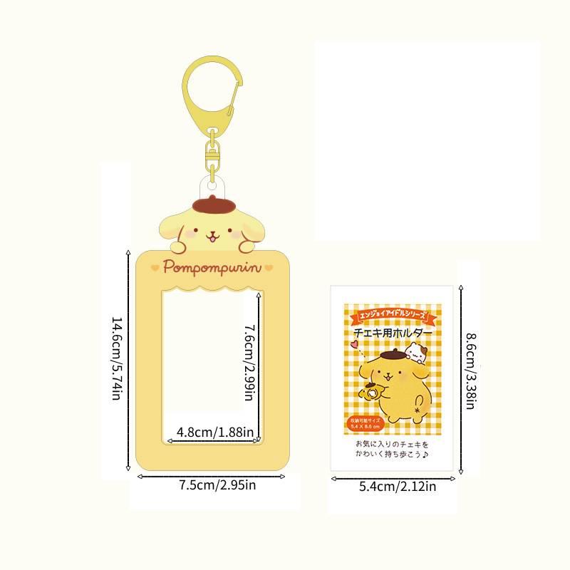 Cute Pvc Cartoon Keychain Holder With Photo Slot And Coin Pocket