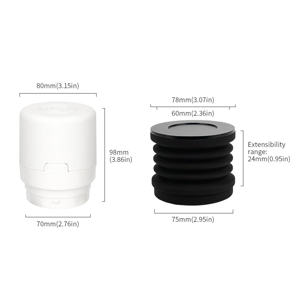 Coffee Grinder Single-Dose Hopper for Baratza Encore Coffee Grinder with Silicone Bellow and Mental Lid for Residual Coffee Grounds, White