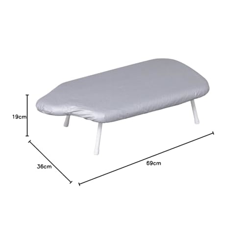 Iris Plaza Ironing Board, Human-Shaped, Silver, 69cm Wide X 36cm Deep X 19cm High, IB-K002 SV