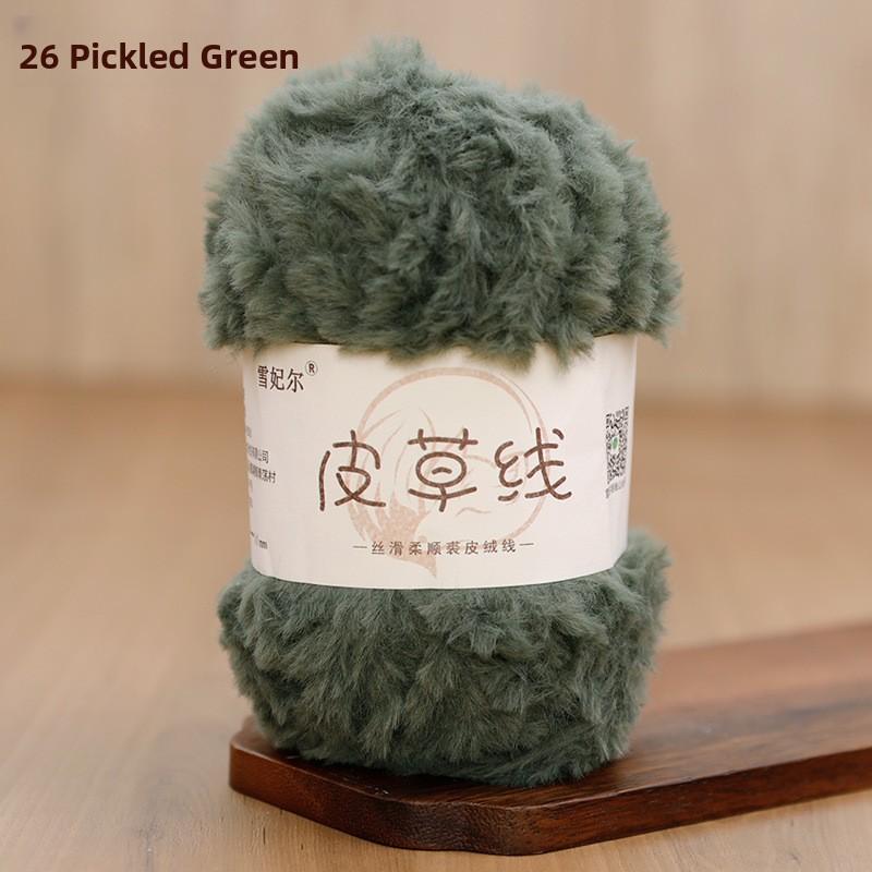 Hand Knitted Fur Yarn Long Hair Hat Scarf DIY Wool Yarn Simulation Fur Crt Material Autumn Faion Accories