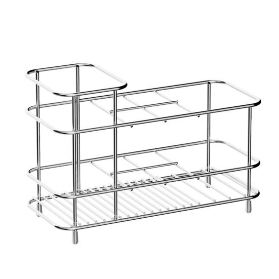 Stainless Steel Toothbrush Holder Bathroom Toothpaste Holder Stand with Quick Drainage Countertop Organizer for Bathroom Accessories