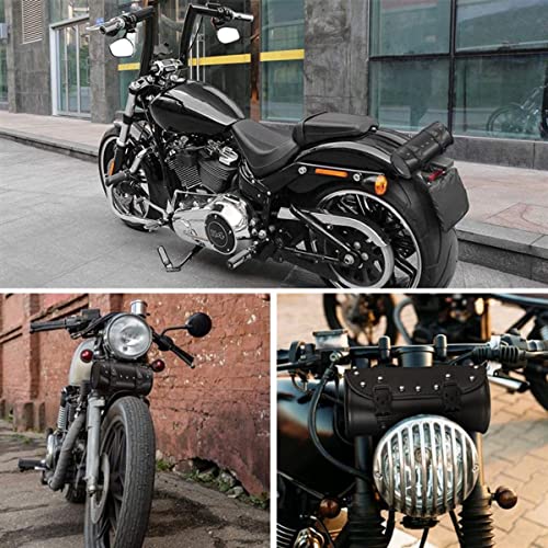 LIKENNY Cyklistická mini brašna na nářadí s cvočky PU kůže Úložná taška na malé předměty Cyklistická taška na kolo Přední taška na řídítka Snadná instalace Univerzální Wat