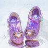 Buty księżniczki fioletowe Kuromi buty do występów dla dziewczynek małe dziewczynki buty na jeden sezon wiosna i jesień wysokie obcasy wybieg miękka podeszwa skórzane dla dzieci