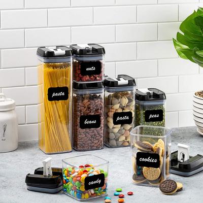 7Pcs/Set Square Containers Pantry Airtight Food Storage Jars Organization Sealed