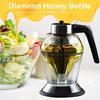 200ml Manual Press Glass Honey Jam Bottle with Acrylic Base Oil Vinegar Storage