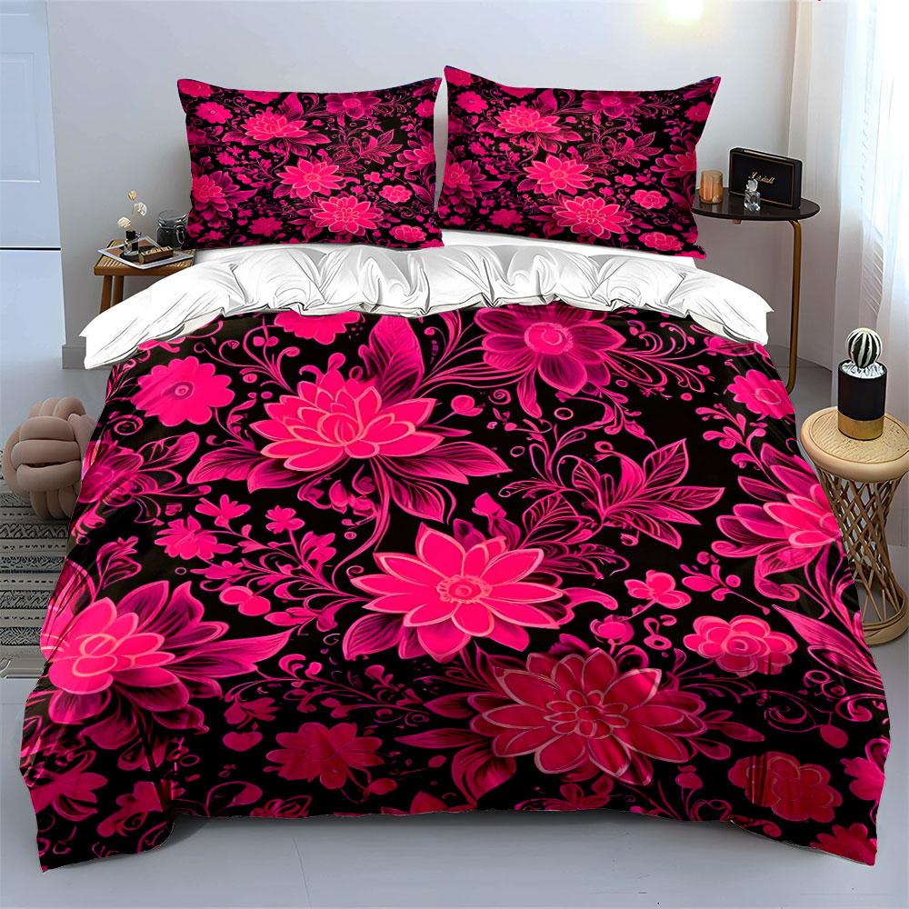 Floral Pattern Bedding Set Decor Multiple Sizes Kid'S And Adults' Bedroom Exquisite 3Pc Bedding Set, Gift