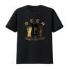 Herren BIER Rundhals T-Shirt Schwarz 3XL Vintage Gewaschen Designer Kleidung Unisex Leicht Stilvoll Mode homme Atmungsaktiv