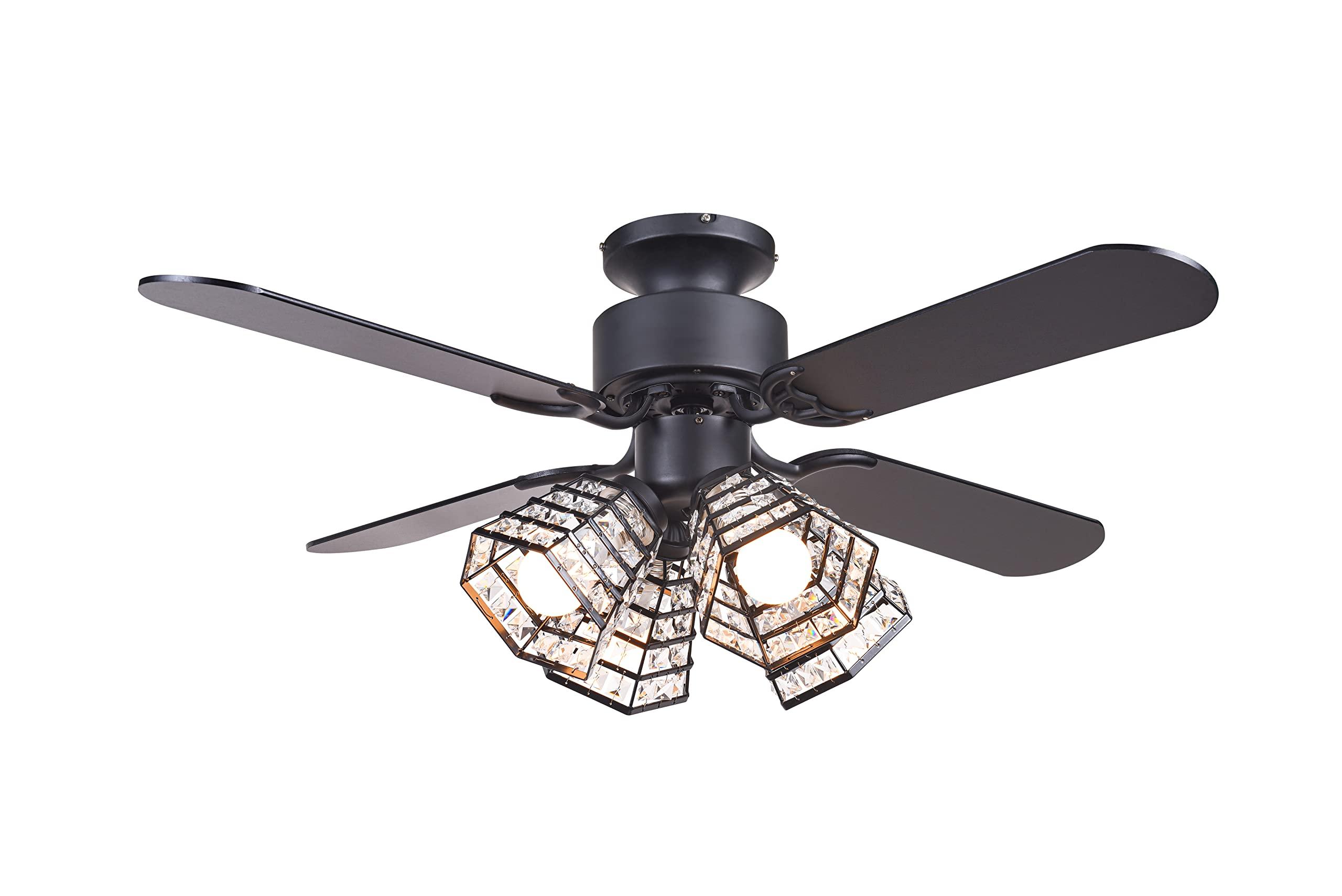 

Stylish ceiling fan light with remote control, compatible with LED bulbs, E26 base, 3 speed settings, long life, no wiring required, easy