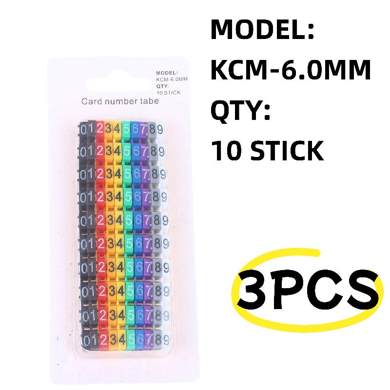 1/3 Sets Plastic Colourful C-Type Marker Number Tag Label Cable Markers For 2-3mm Wire Conspicuous And Easy To Identify