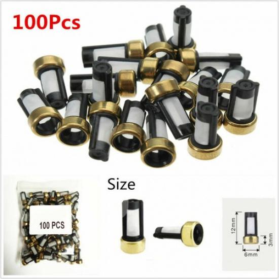 

Universal 100Pcs Car Truck SUV Fuel Injector Filter Micro Basket Filter 6*3*12mm