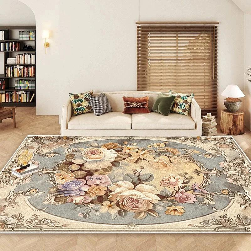 Nordic Style Flower Carpets for Living Room High-grade Floral Decoration Bedroom Large Area Rugs Non-slip Lobby Sofa Area Mats