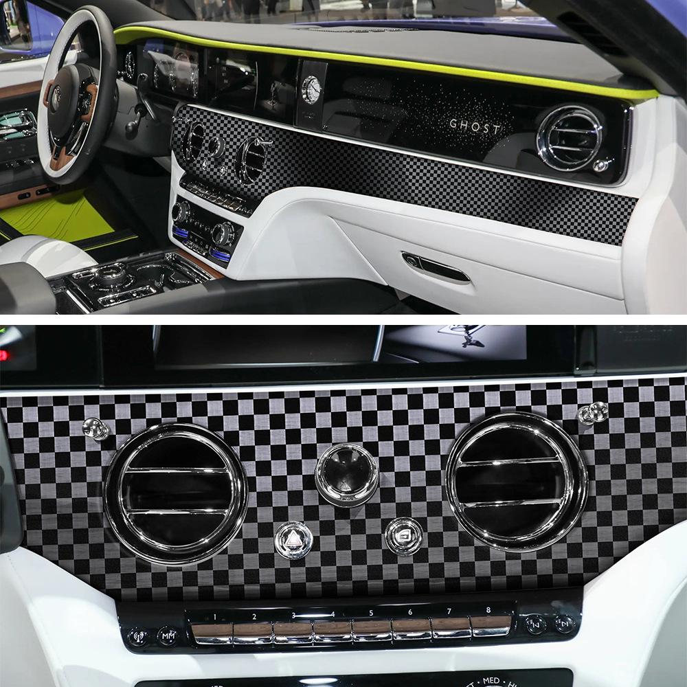 Forged Plaid Carbon Fiber Car Vinyl Wrap for Console, Hood & Mirror