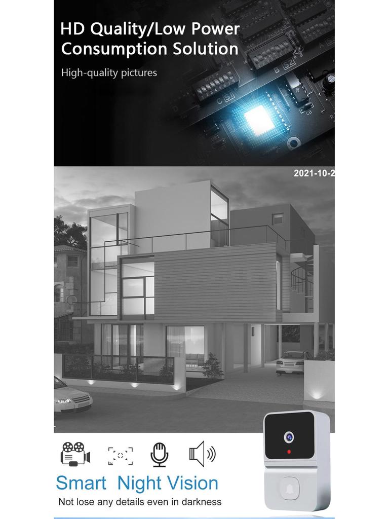 Inteligentny dzwonek wizyjny WiFi Z30 z kamerą zdalną i wbudowaną baterią