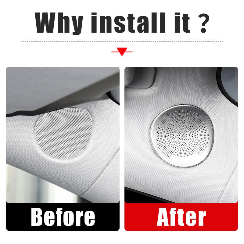 Pentru Tesla Model 3 Y 2017 2018 2019 2020 2021 2022 2023 Inox Lampă de Lectură Față Mașină Difuzor Tweeter Audio Acoperire Ornament Autocolant