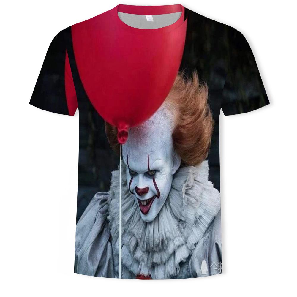 Summer Round Neck 3D Joker Resurrection Night Print Top Fashionable Casual Short Sleeved Men's T-shirts