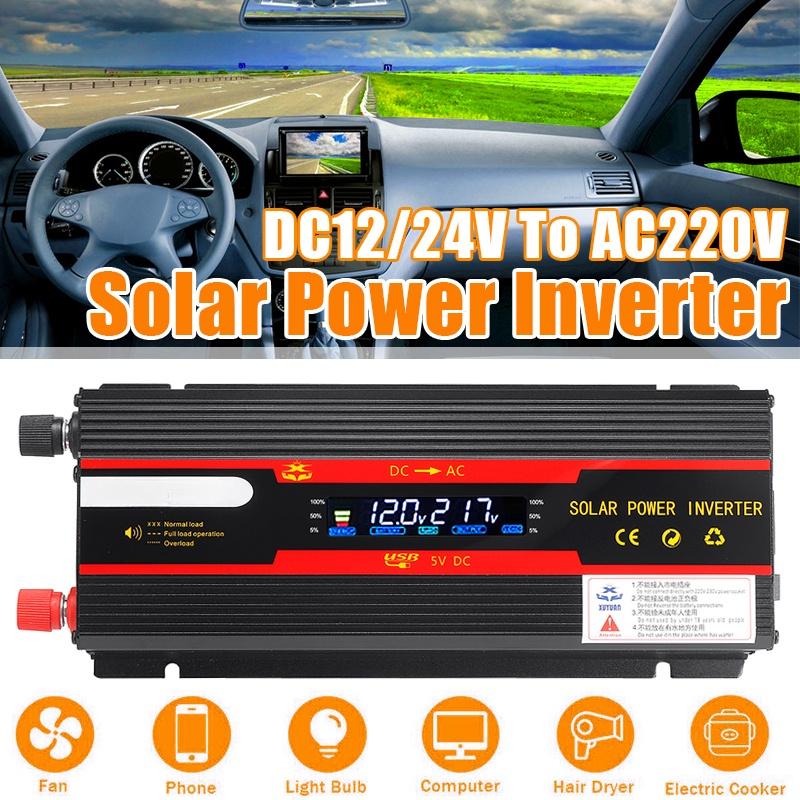 DC12v 24v To AC 220v Modified Sine Wave Inverter Power Transformer Power Converter Solar Inverter W LED Display 3000/4000/5000W