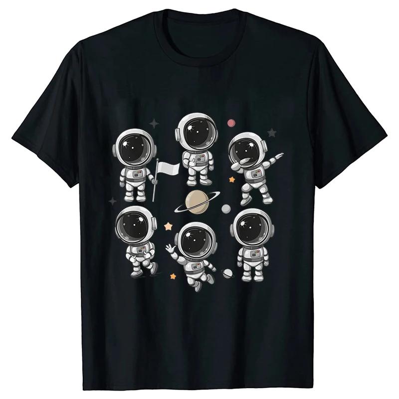Harajuku Funny Aesthetic Tshirt Women Summer Fashion Cartoon Astronaut Graphic Y2k Tops Universe Space Punk Female Tees Shirt