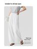Women's Summer Cotton Wide-Leg Cropped Pants - Solid Color, Comfortable & Slimming Casual Straight-Leg Design