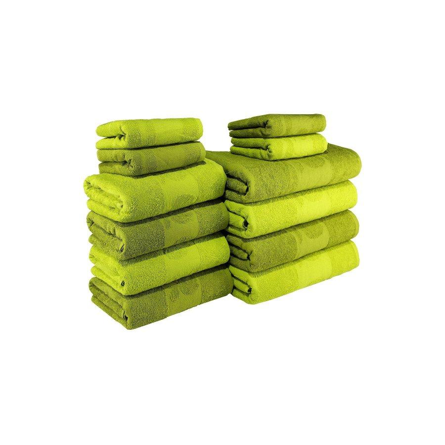 

100% Cotton 12 Piece Towel Set зелёный/светло-зеленый