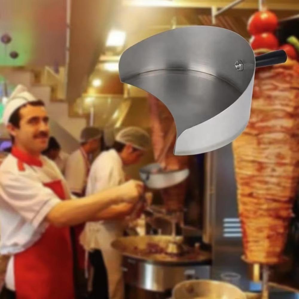 Pala Kebab Doner Forma a Mezzaluna Acciaio Inossidabile Teglia Raccogli Gocce Cattura Carne Ristorante
