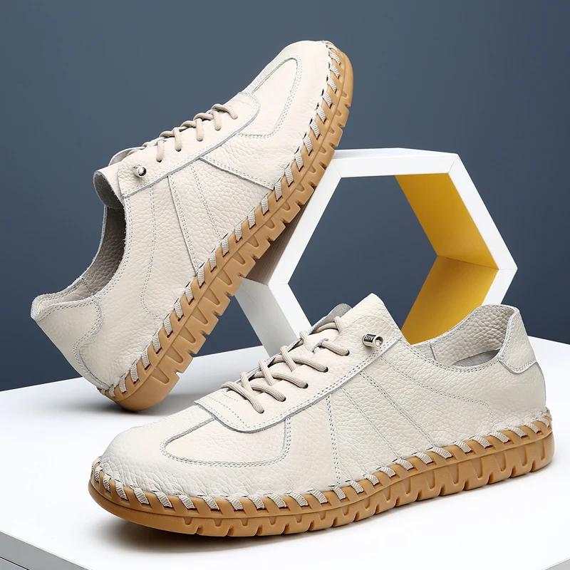 Leren Heren Casual Schoenen Heren Loafers handgemaakt naaien Mocassins Ademend Instappers Italiaanse Rijschoenen heren Chaussure Homme