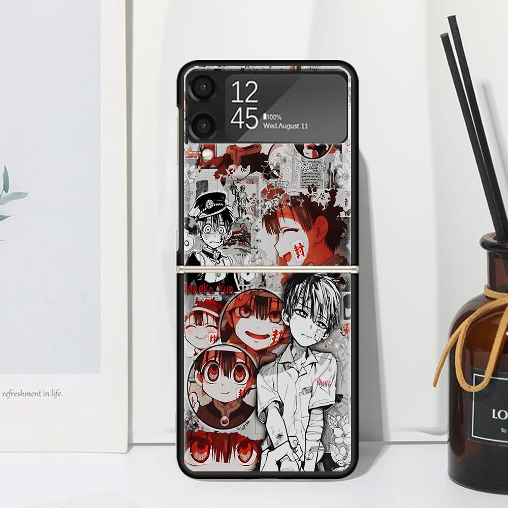 Anime Toilet Bound Hanako Kun Phone Case For Samsung Galaxy Z Flip Zflip 6 Flip6 5 Flip5 4 Flip4 3 Flip3 5G Art Fundas Black Cov