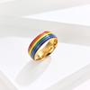 Rainbow Element Titanium Steel Ring Niche and Personalized Stainless Steel