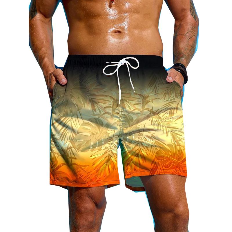 3D Print Palm Leaf Sport Moisture-Wicking Men Kid Outdoor Street Casual Beach Vacation Hawaiian Surfing Child Short Pants Summer