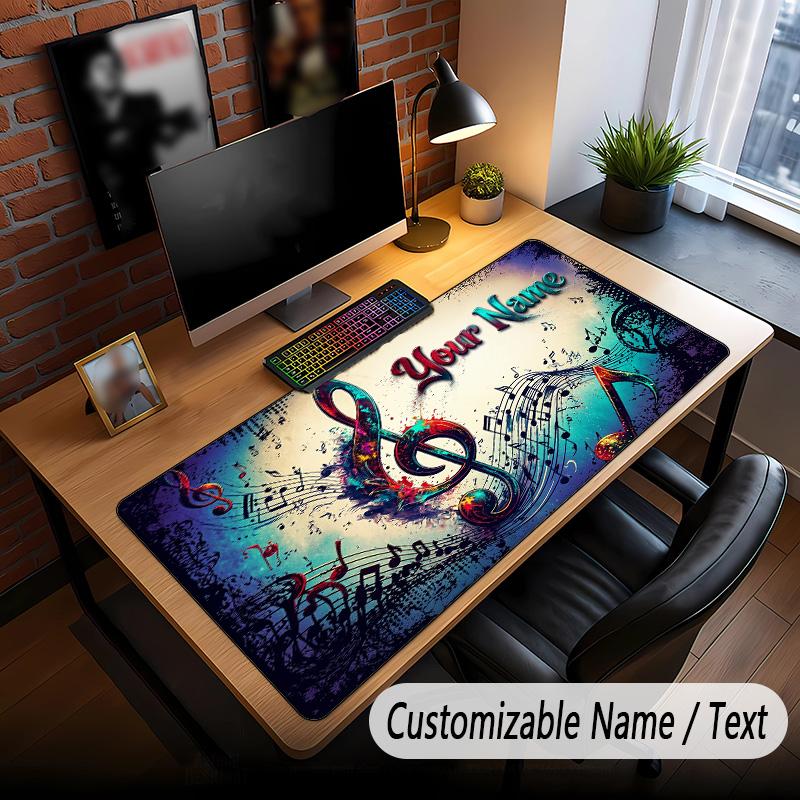 Music General Theme Custom Mouse Pad Personalized With Name Text Customized Desk Mat For Office Home Decor