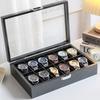 High-Gloss Carbon Fiber Watch Storage Box, Wristwatch and Bracelet Display Case, Large Capacity Watch Collection Box, Christmas