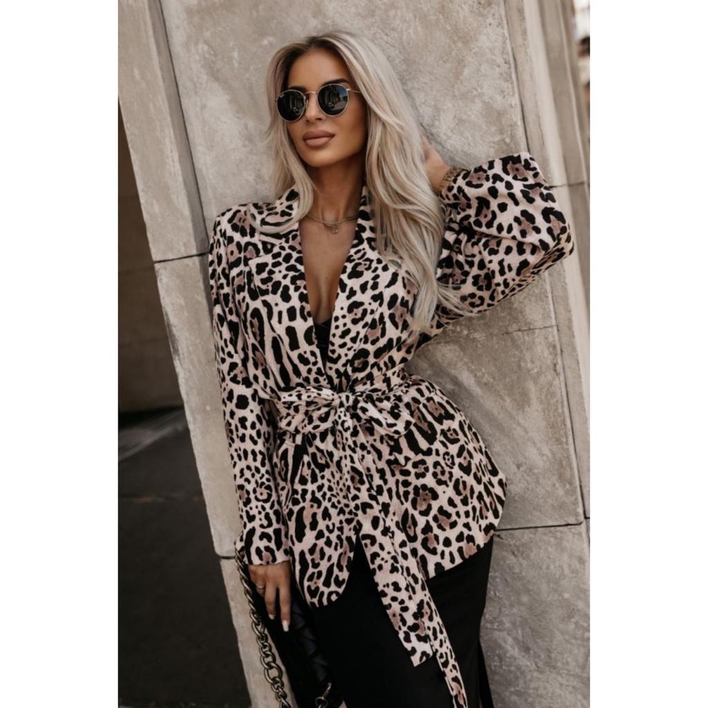 Sacou Casual Nou cu Imprimeu Toamnă Iarnă, Top Outerwear pentru Femei Stil European American pentru Moda Transfrontalieră
