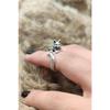 Antique Silver Plated Wrapped Cat Shaped Adjustable Ring