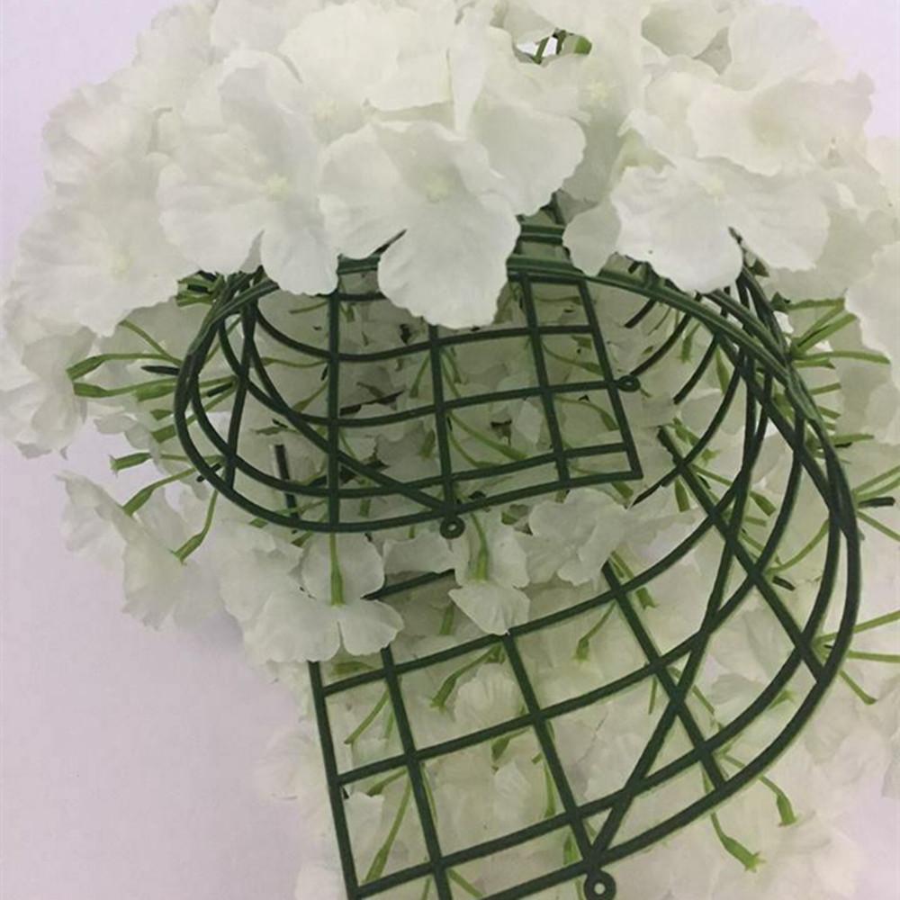 Green Artificial Flower Wall Panels Plastic Rack for Wedding Ceremony Decoration Photo Area Party Event