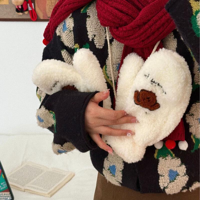 Yishanyisi Cute Fluffy Winter Gloves