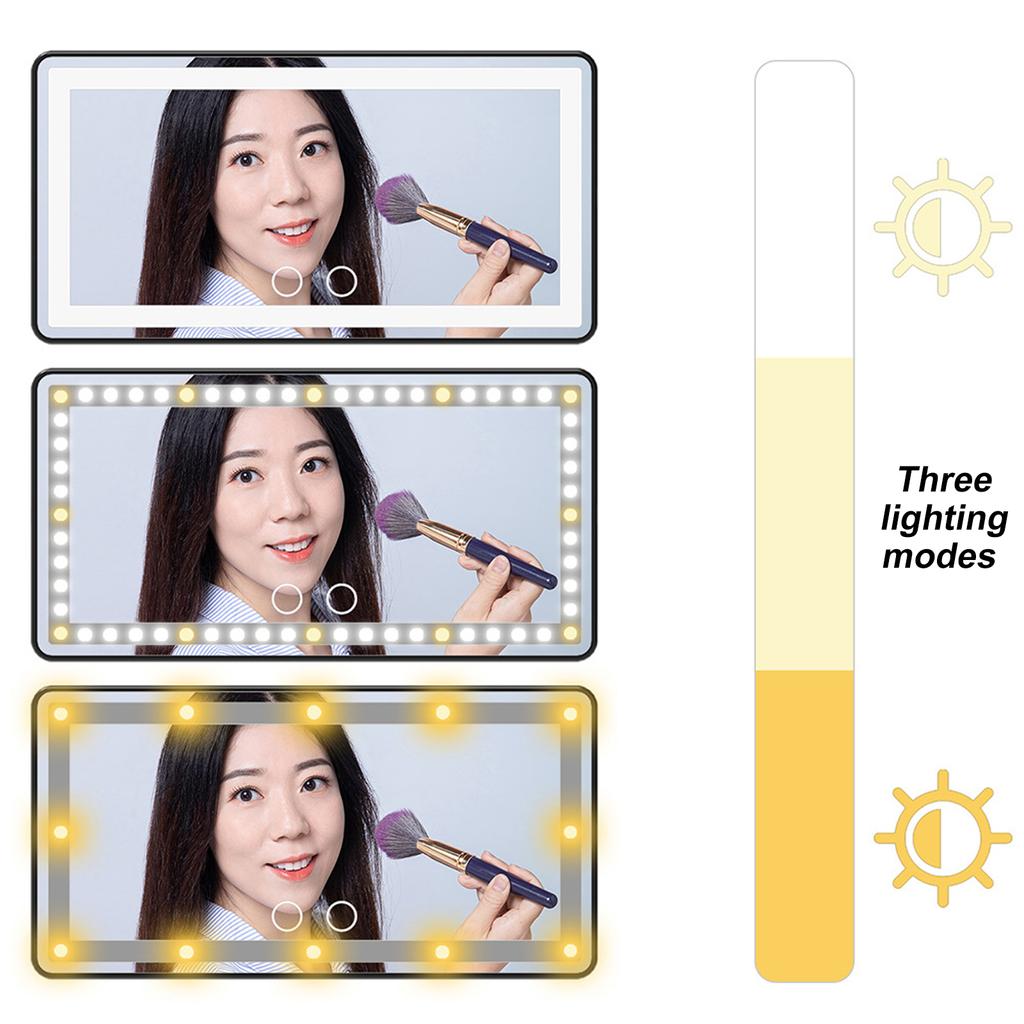 Car Vanity Mirror With LED Light Co-  Sun   Makeup Light Mirror  -Color Light 1500mAh Rechargeable Car Makeup Mirror Auto Supplies