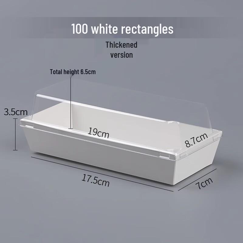AVADEN White Rectangular Plastic Takeout Boxes